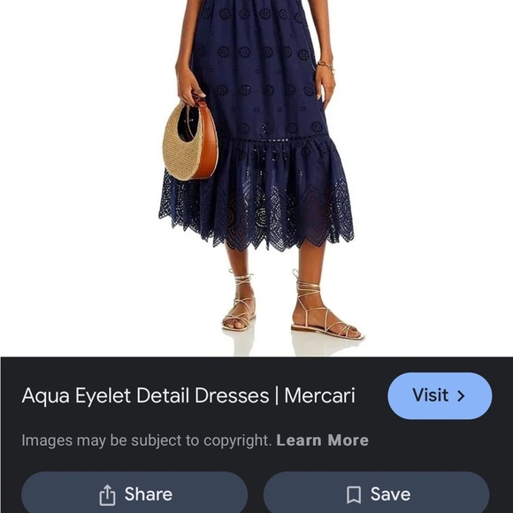 Aqua Eyelet Midi Dress - Picture 7 of 14